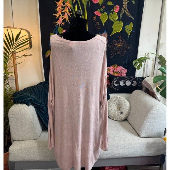 H&M Divided Round Neck Long Sleeve Knit Tunic Sweater, Blush Pink Women's 10 - Picture 6 of 11